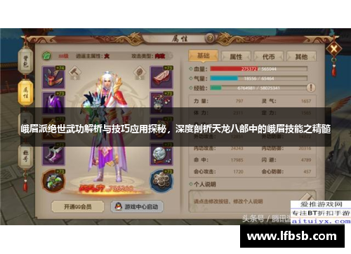 峨眉派绝世武功解析与技巧应用探秘，深度剖析天龙八部中的峨眉技能之精髓